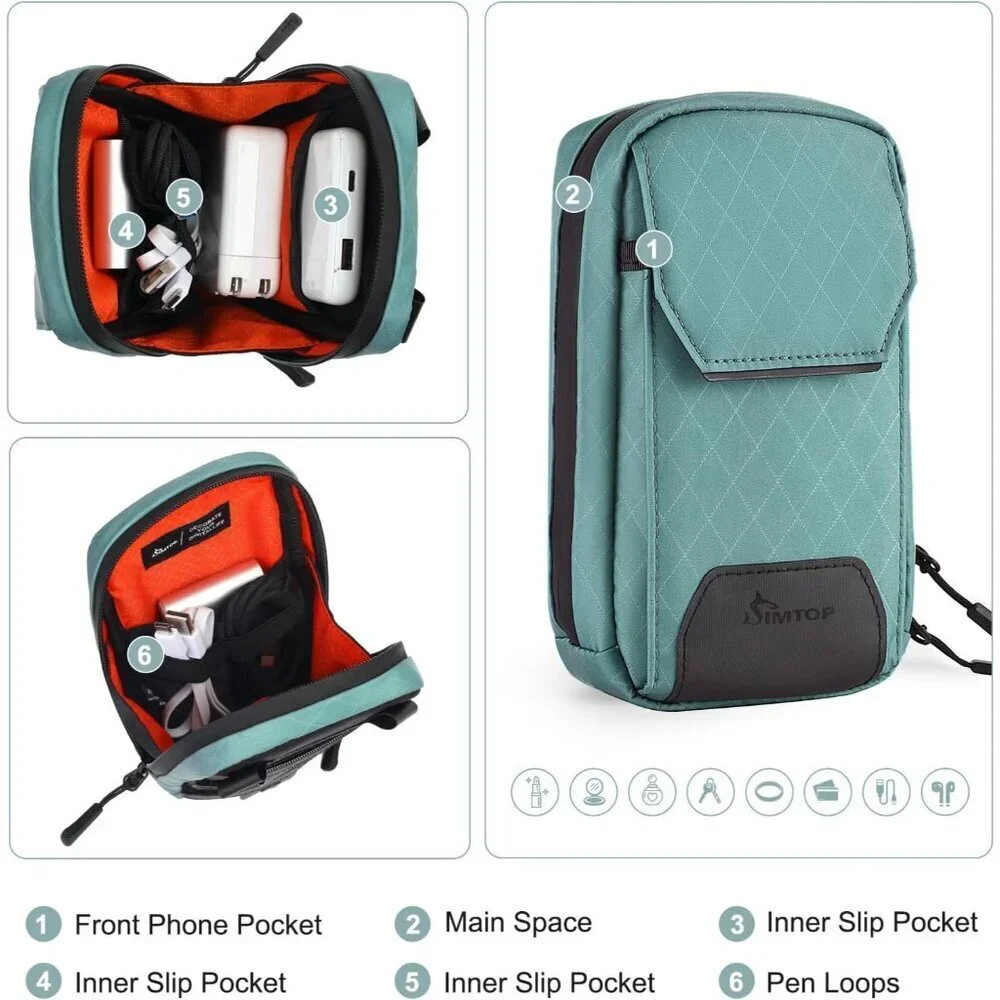 Women Crossbody Bag Nylon Quilted Waterproof Zipper Adjustable Strap